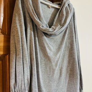 Caslon Light Gray Cowl Neck Sweater